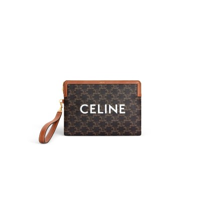 CELINE SMALL POUCH WITH STRAP CUIR TRIOMPHE 10J502FES.04LU (25*17.5*1cm)